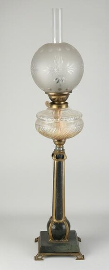 Antique Jugendstil kerosene lamp