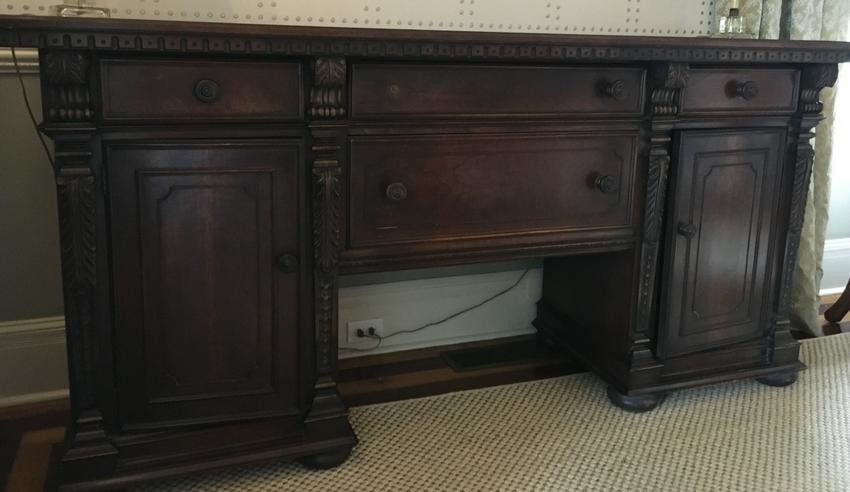 Antique Revival Style Hand Carved Buffet