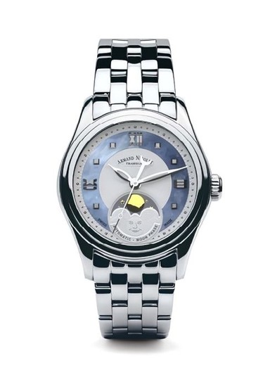 Armand Nicolet - M03-2 Damenuhr Mondphase Automatik - A153AAA-AK-MA150 - from official retailer - Women - 2011-present