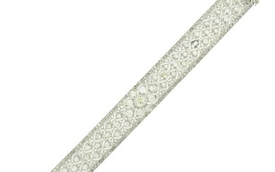 Art Deco Diamond Platinum Bracelet Choker Necklace Stamped CT French