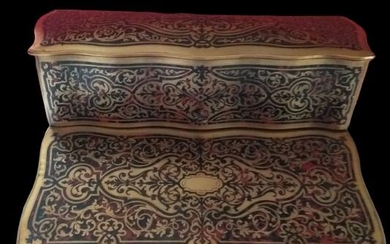 Attribuable Tahan - Rare Boulle marquetry writing desk - Napoleon III - Brass, Ebony, Pear, Rosewood, Silk, Tortoiseshell - Mid 19th century