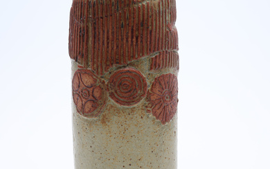 BERNARD ROOKE. Vase, glazed stoneware, brutalist style, England, signed.