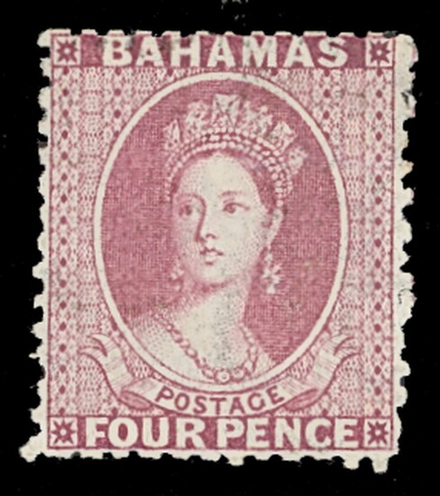 Bahamas 1863-77 Watermark Crown CC Perforated 12½ 4d. dull rose, a darker shade, unused with pa...