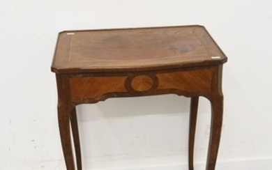 Bedside table in 18th century marquetry with pull...
