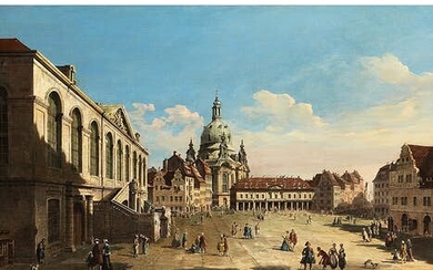 Bernardo Bellotto, genannt „Canaletto“, 1721 Venedig – 1780 Warschau, DER NEUMARKT IN DRESDEN MIT BLICK AUF DIE FRAUENKIRCHE