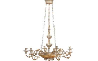 Biedermeier chandelier, eight flames, around 1900