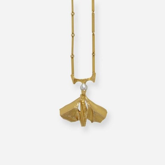 Bjorn Weckstrom Lapponia Modernist gold, pearl necklace