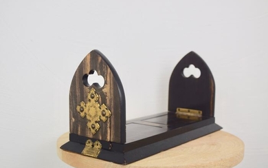 Bookend - Gothic Style - Brass, Rosewood - 19th century