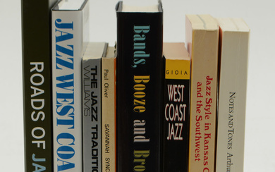 Books on jazz, West Coast jazz, etc. 8 volumes.
