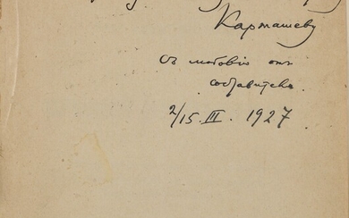 Boulgakov, Sergei Nicolaievitch, archiprêtre, ( 1871 - 1944 ) - Autographe. Buisson ardent. Paris, éd....