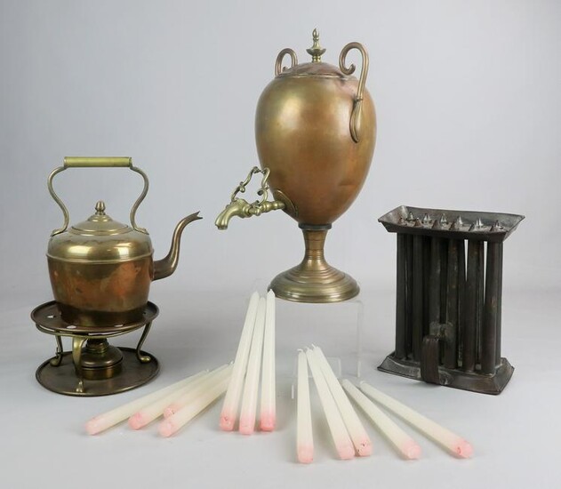 Brass Kettle, Dispenser and Candle Mold