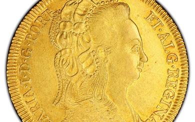 Brazil: , Maria I gold 6400 Reis (Peça) 1794-R AU58 PCGS,...