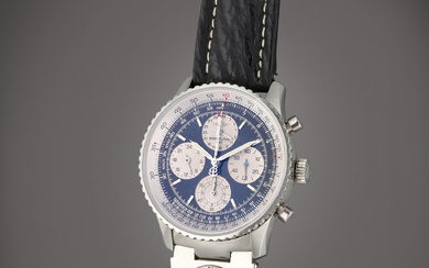 Breitling Reference A39022 Navitimer | A stainless steel automatic dual time chronograph wristwatch with date and third time zone, Circa 1999
