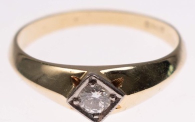Brillant Solitär Ring, 585 Gold, bicolor, Brillant von ca. 0,17ct,...