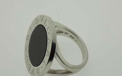 Bvlgari - 18 kt. White gold - Ring Onyx