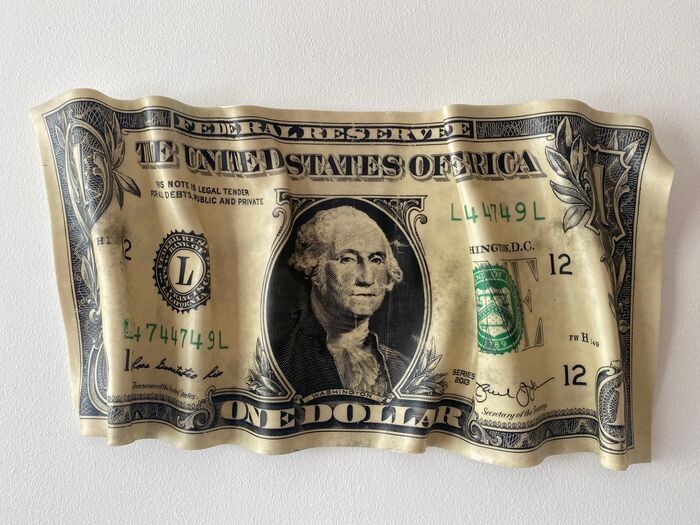 ByBerend (XXI) - $1 dollar bill folded XL - Wall/Standing sculpture