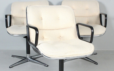 CHARLES POLLOCK for Knoll International, set of chairs/office chairs, 'Executive Chair' model, USA, 1960s.