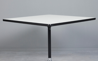 CHARLES UND RAY EAMES. Vitra, table/dining room table, model 'Contract', HPL, steel, aluminium, plastic, designed in 1968, Germany.