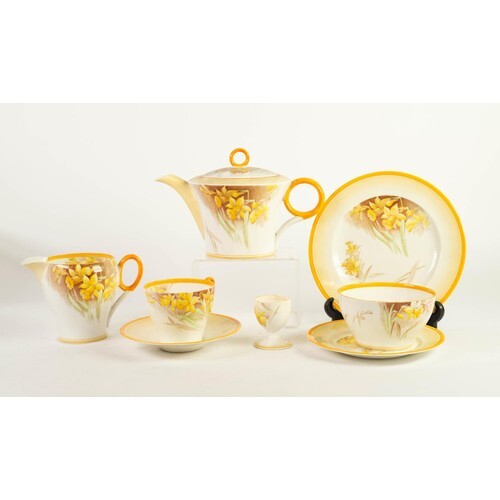 CIRCA 1930s SHELLEY CHINA BREAKFAST WARES IN THE DAFFODIL PA...