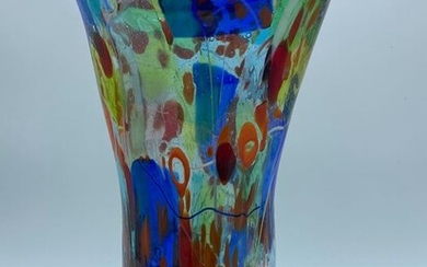 Campanella Livio - Vase, Vase in macie mix murrine with pointed open mouth (41 cm) - Glass