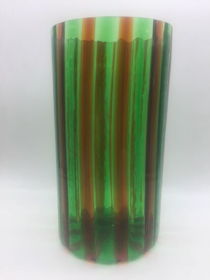 Campanella - Vase, Green filigree centerpiece vase 27 cm - Glass