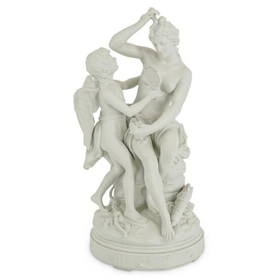 Capodimonte Cupid & Psyche Bisque Porcelain Sculpture