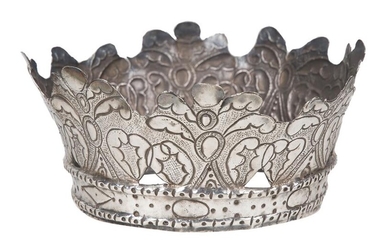 Chased and embossed silver crown. Possibly colonial.