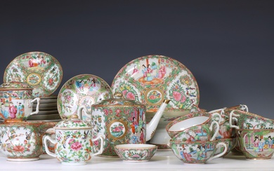 China, a Canton famille rose porcelain coffee- and tea-service, 19th century
