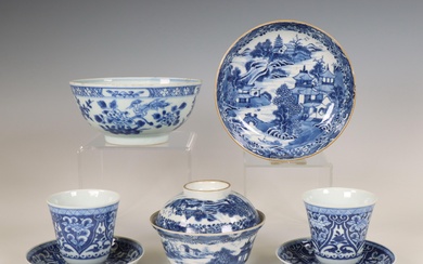 China, small collection of blue and white porcelain, 18th-19th century