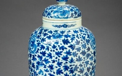 Chinese Blue and White Lidded Canister.