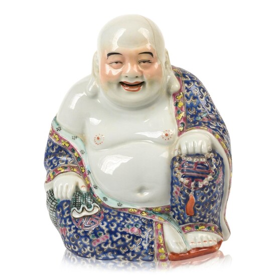 Chinese Famille Rose Porcelain Happy Buddha Figure