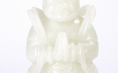 Chinese Nephrite White Jade Boy Figure