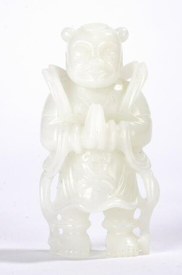 Chinese Nephrite White Jade Boy Figure