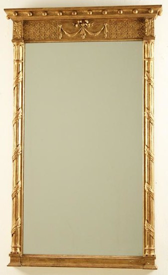 Classical style gold leaf carved mirror
