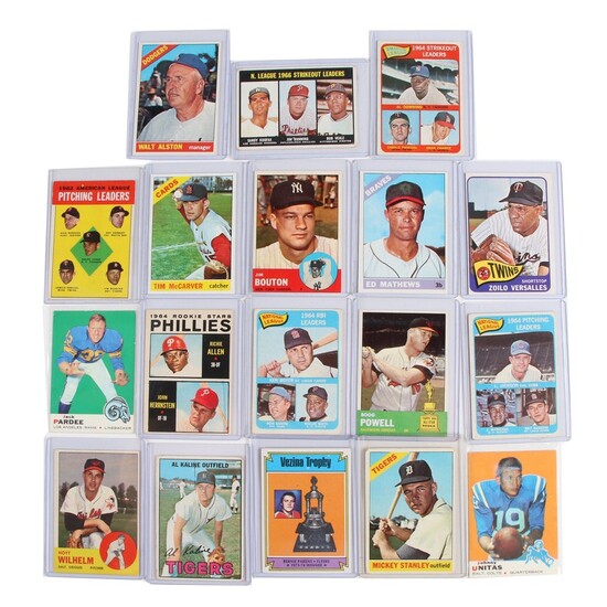 Vintage Collection of Trading Cards with Mantle, Orr, Chamberlain, Mays, Others