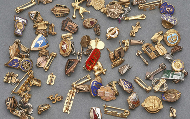 Collection of enameled fraternal pins
