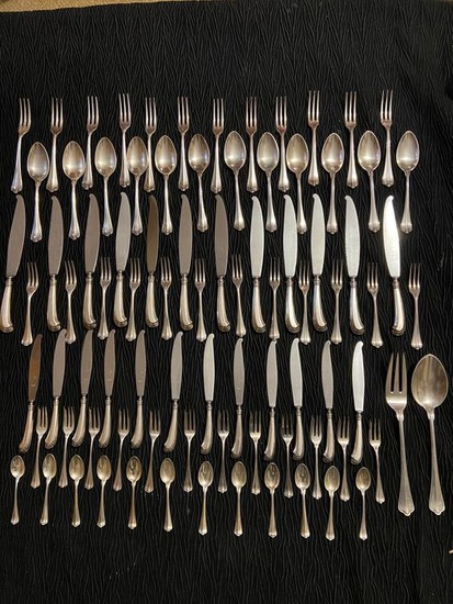 Cutlery set, San Marco Venice cutlery (86) - .800 silver - Italy - Mid 20th century