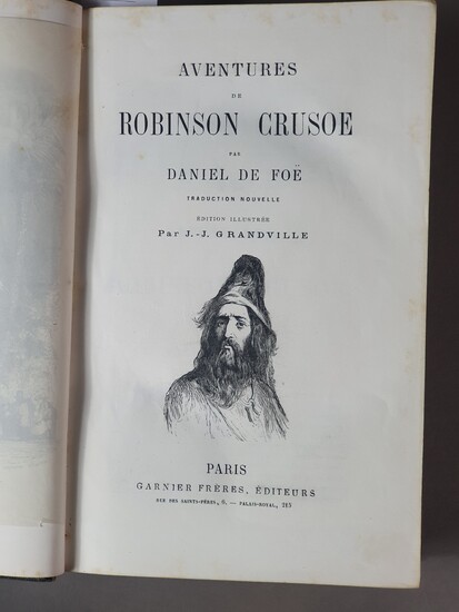 DE FOE (Daniel). Aventures de Robinson Crusoe. Traduction nouvelle. Paris, Garnier frères, s.d. In-8, demi-chagrin...