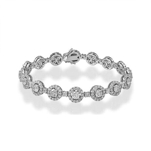 Diamond bracelet set with 6.64ct. diamonds. This Diamond Clu...