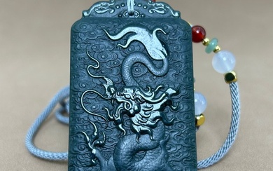 Dragon Samantabhadra Amulet Pendant - Nephrite - Asia (No Reserve Price)