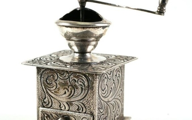 Dutch 835 Silver Miniature Coffee Grinder Mill