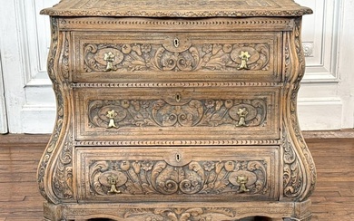 Dutch Baroque Style Oak Commode