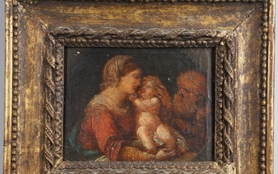 ENGLISH SCHOOL, 18TH CENTURY. THE HOLY FAMILY. Oil on canvas...