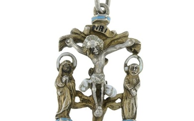 Early 20th century silver religious pendant