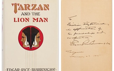 Edgar Rice Burroughs Signed 1st Ed. "Tarzan and the Lion Man"