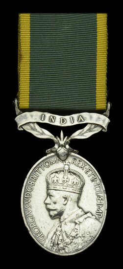 Efficiency Medal, G.V.R., India (Subdr. & Hony. Lt. Abbas Khan, 11-1 Punjab...