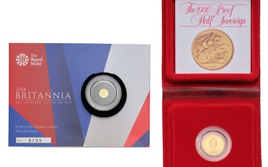 Elizabeth II, Proof Half Sovereign 1980; encapsulated and boxed with...