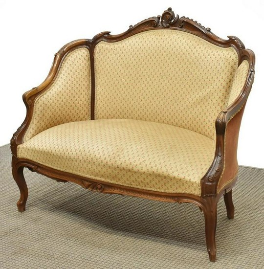 FRENCH LOUIS XV STYLE UPHOLSTERED CANAPE SOFA