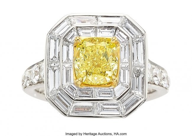 Fancy Intense Yellow Diamond, Diamond, Gold Ring