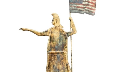 Fine and Rare Molded Copper 'Goddess of Liberty' Weathervane, Possibly J.L. Mott Iron Works, New York, Circa 1880
